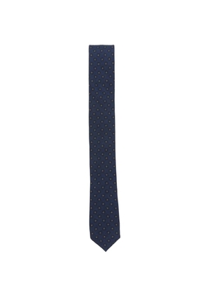Eleventy geometric-pattern silk tie - Blue