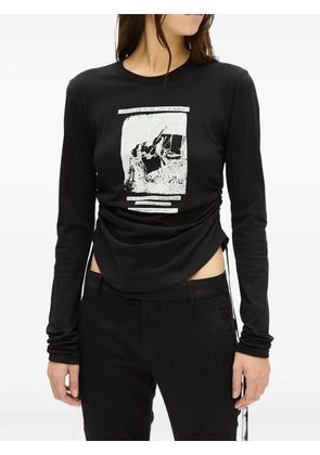 Ann Demeulemeester Dot ruched T-shirt - Black