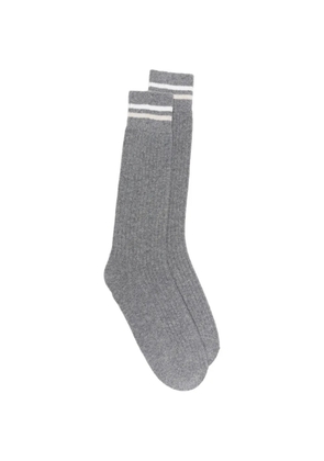 Eleventy striped ribbed socks - Grey