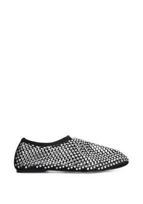 strategia shoes crystal-embellished fishnet ballet flats - Black