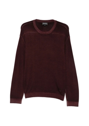 Emporio Armani crew-neck virgin-wool sweater - Purple