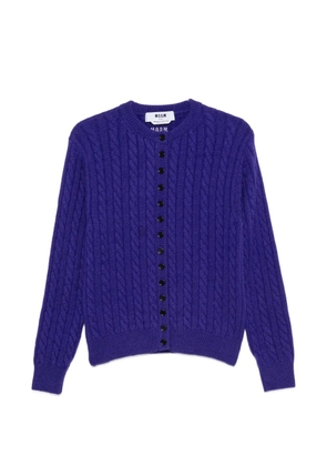 MSGM cable-knit button-front cardigan - Purple