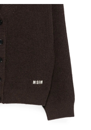 MSGM long sleeve V-neck cardigan - Brown