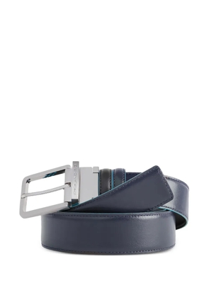 PIQUADRO logo-engraved buckle leather belt - Blue