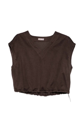 Herno V-neck vest - Brown
