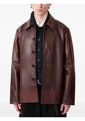 Studio Nicholson Landau leather jacket - Brown
