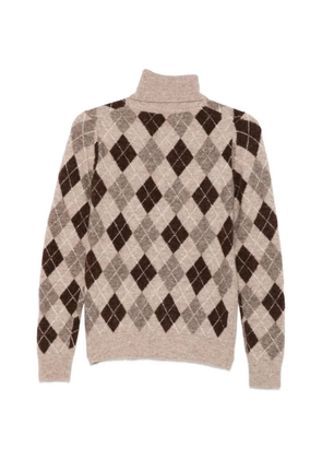 P.A.R.O.S.H. argyle-knit roll-neck sweater - Neutrals