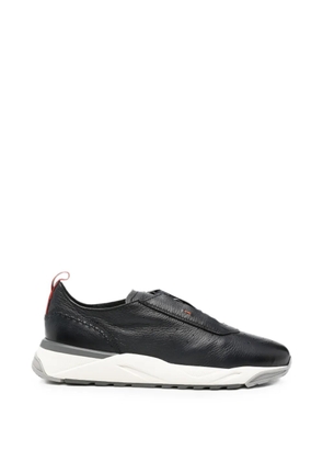 Santoni perforated panelled sneakers - Black