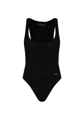 DSQUARED2 ribbed-knit logo-plaque bodysuit - Black