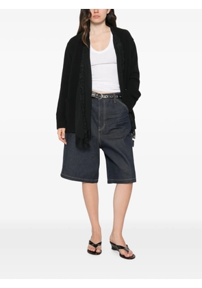 ERMANNO FIRENZE lace-trim button-up cardigan - Black