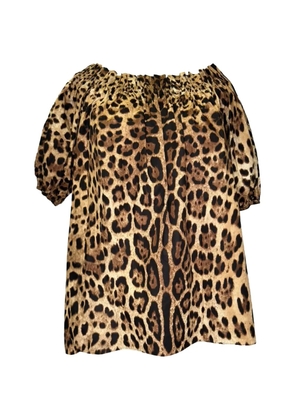 Dolce & Gabbana Pre-Owned Leopard-print off-shoulder top - Neutrals