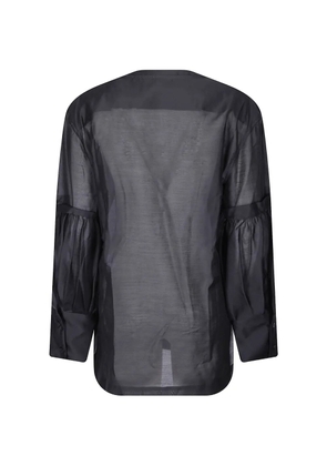 THELATEST sheer puff-sleeve blouse - Black