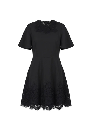 Valentino Garavani lace-trimmed flared dress - Black