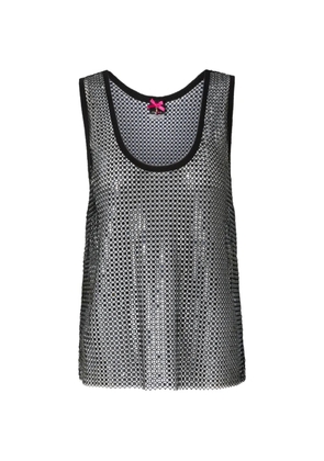 PINKO sequin-embellished mesh top - Silver