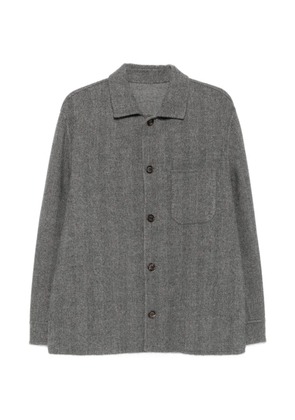 Eleventy herringbone-pattern button-up overshirt - Grey