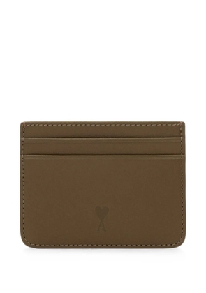 AMI Paris cowhide leather card holder - Brown