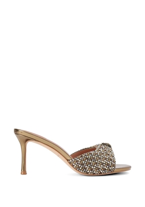 Kurt Geiger London Oxford crystal-embellished houndstooth mules - Gold