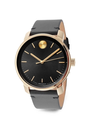 Movado Trend 41mm leather watch - Black
