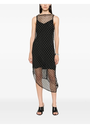 Paris Georgia pearl-embellished asymmetric midi dress - Black