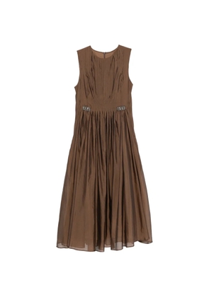'S Max Mara Stmwally crystal-embellished pleated midi dress - Brown