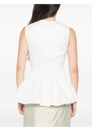 Cecilie Bahnsen Eira matelassé peplum top - White