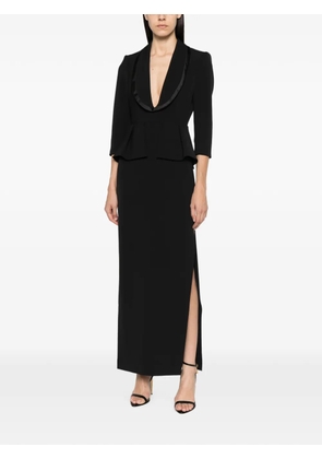 Elisabetta Franchi peplum-waist shawl-lapel dress - Black
