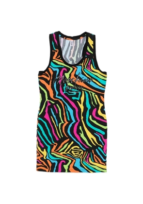 Moschino zebra-print logo-print mini dress - Black