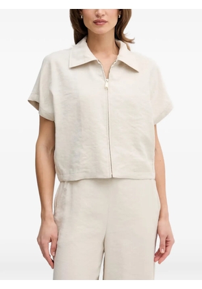 Joseph Ribkoff zip-up short-sleeve top - Neutrals