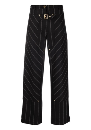 Stella McCartney striped straight-leg trousers - Black