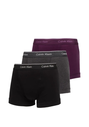 Calvin Klein logo-waistband trunks (set of three) - Black