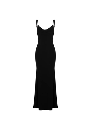 HAMZA Riviera lace-panel maxi dress - Black
