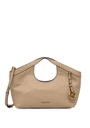 Michael Michael Kors logo-plaque leather shoulder bag - Neutrals