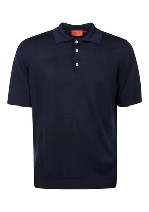 Isaia button-closure polo shirt - Blue