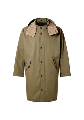 Yves Salomon hooded check parka - Green