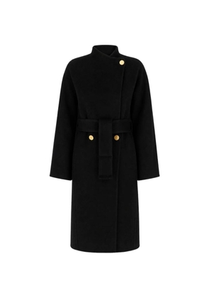 Alberta Ferretti belted button-detail coat - Black