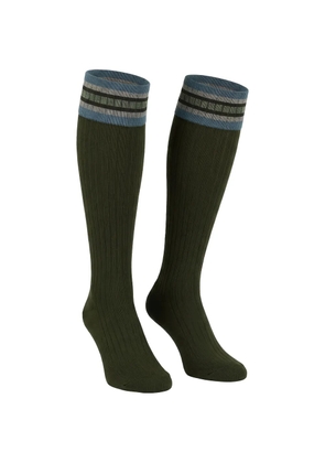 Valentino Garavani ribbed striped-trim socks - Green