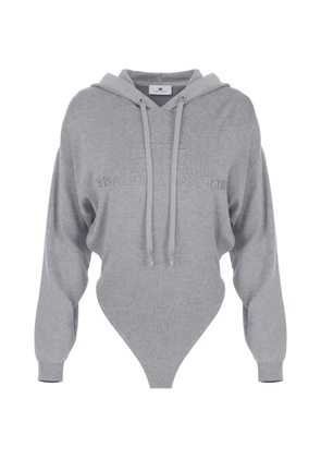 Elisabetta Franchi hooded bodysuit in knit fabric - Grey