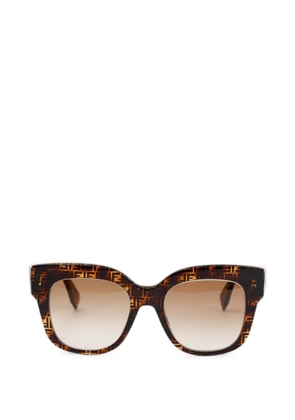 FENDI FF-monogram cat-eye sunglasses - Brown