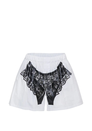 Vaquera Trompe L'Oeil print shorts - White