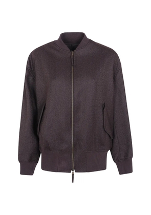 DRHOPE herringbone-pattern wool bomber jacket - Brown