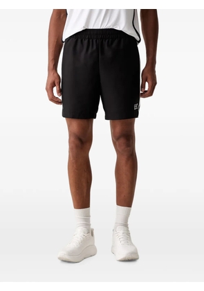 Ea7 Emporio Armani logo-print stripe-detail shorts - Black