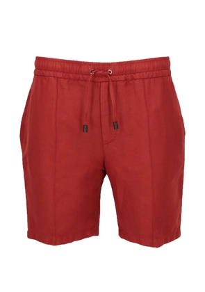 Isaia drawstring pintuck shorts - Red