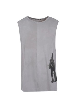 Ziggy Chen graphic-print sleeveless T-shirt - Grey