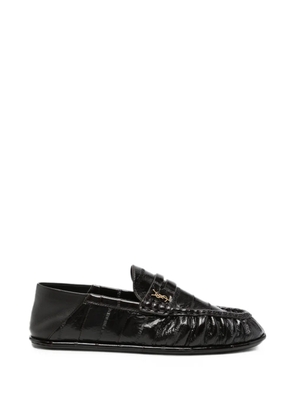 Saint Laurent crocodile-effect loafers - Brown