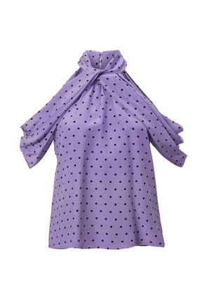 Carolina Herrera polka-dot halterneck blouse - Purple