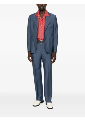 Versace notched-lapel single-breasted jacket - Blue