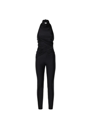 THE ANDAMANE Tatiana ruched halterneck jumpsuit - Black