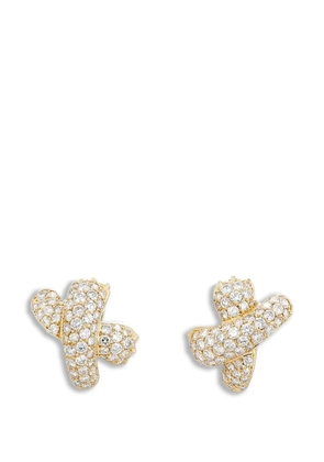Fred 1970s Ombre Féline diamond clip-on earrings - Gold