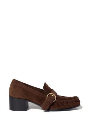 Miu Miu suede loafers with buckle - Brown