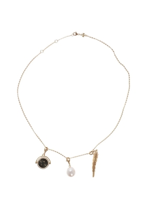 Tory Burch freshwater pearl and cubic necklace - Gold
